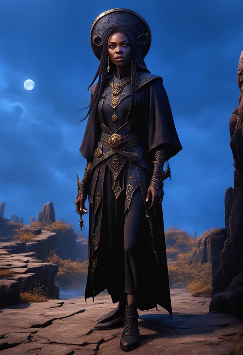 Enchanting Black Sorceress Concept Art