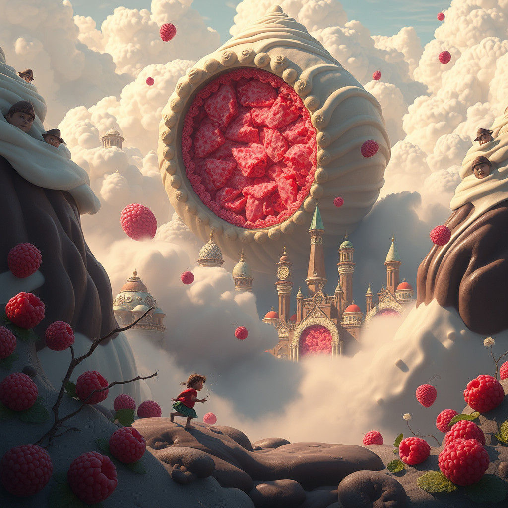 Chocolate Truffle City: A Fantastical Matte Painting