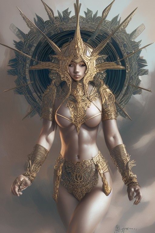 Elegant Ebony Light Goddess in Hyper-Detailed Digital Art