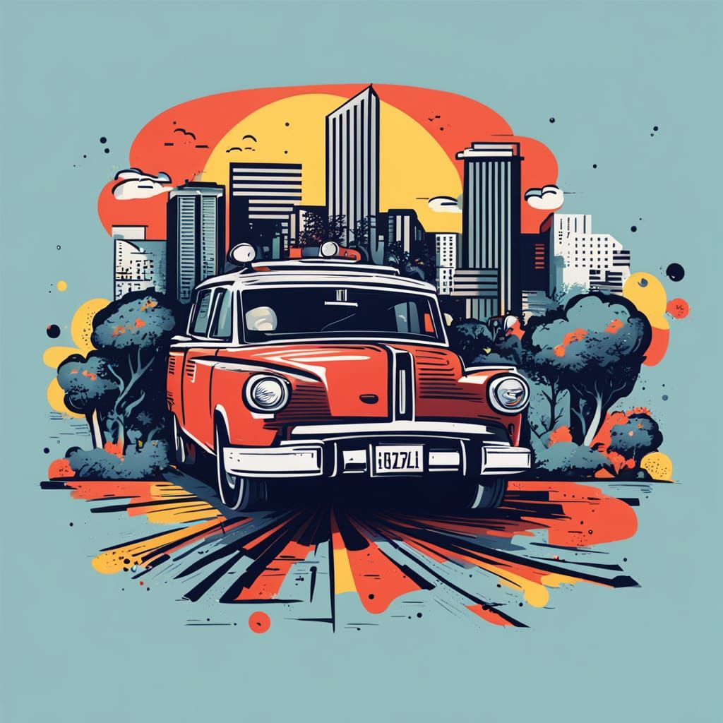 Existential Crisis in Neon Cityscape