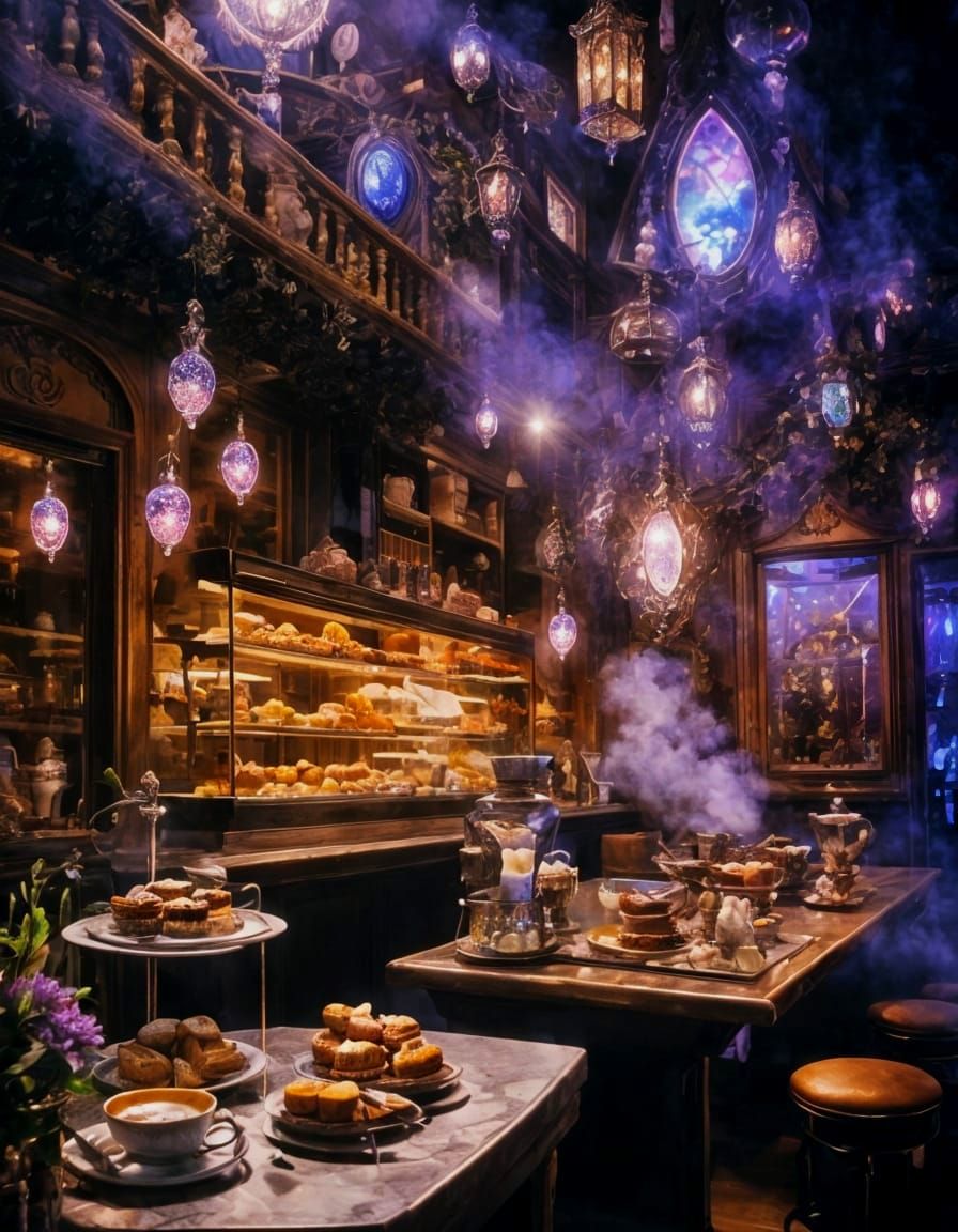 enchanted cafe, magical coffee shop
