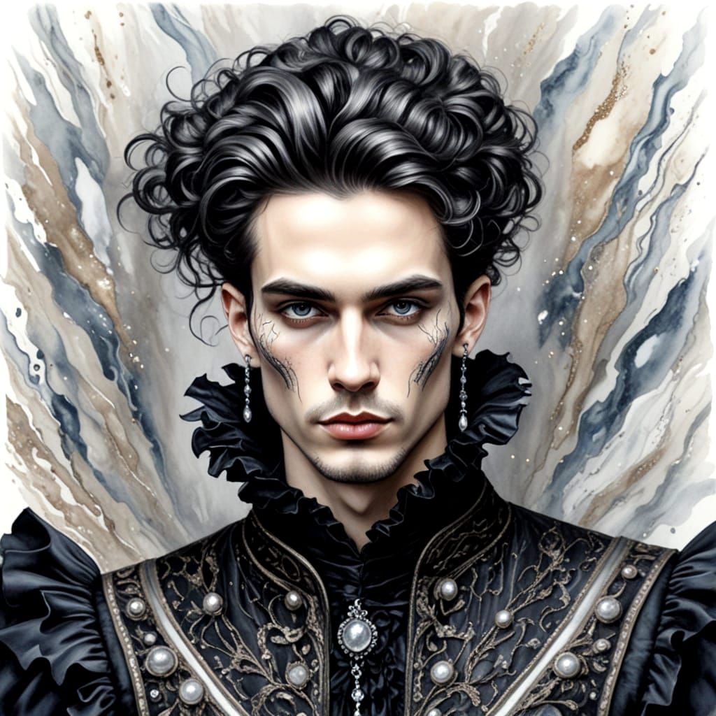 Elegant Young Gentleman in Rococo Renaissance Attire