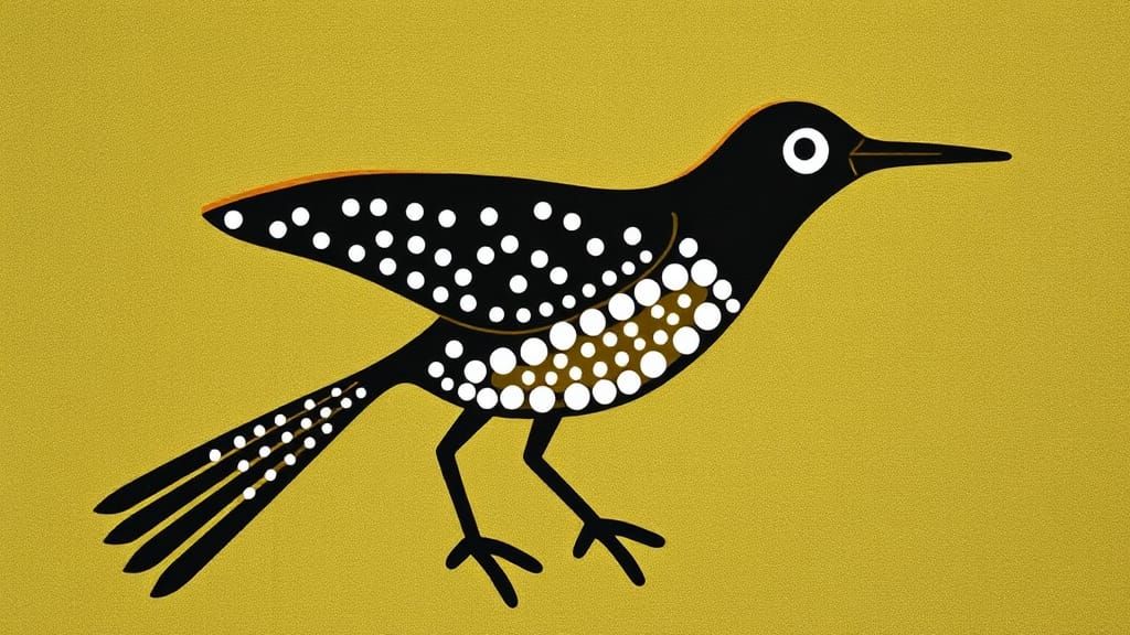 Simple Aboriginal Bird Art