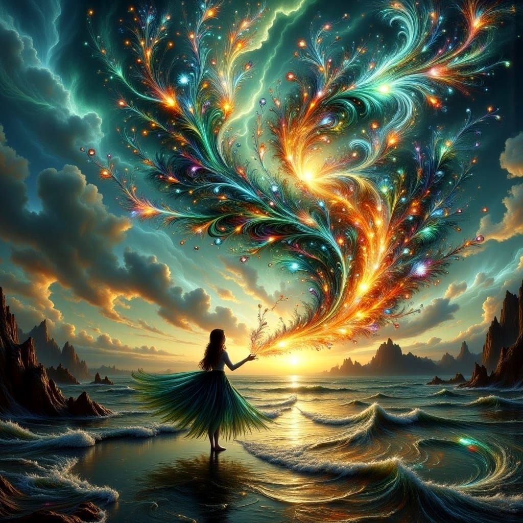 Abstract Crystal Ribbons of Light