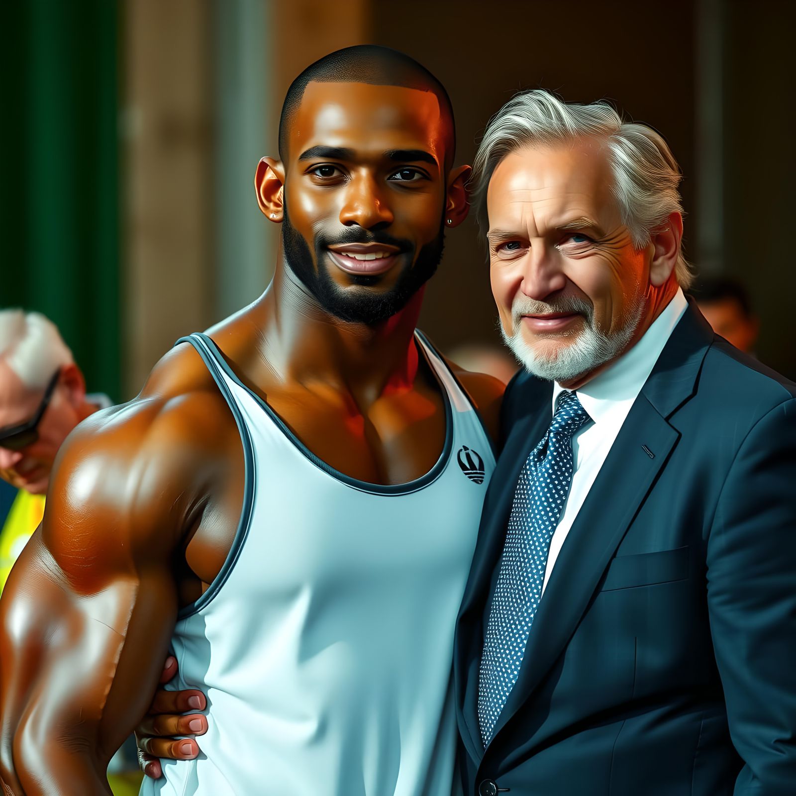 Loving Portrait: Young Black Man and Older White Man