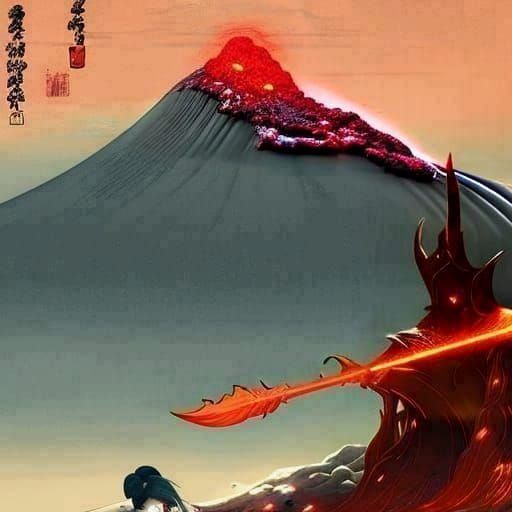 Hyperrealistic Image of Flowing Hot Lava