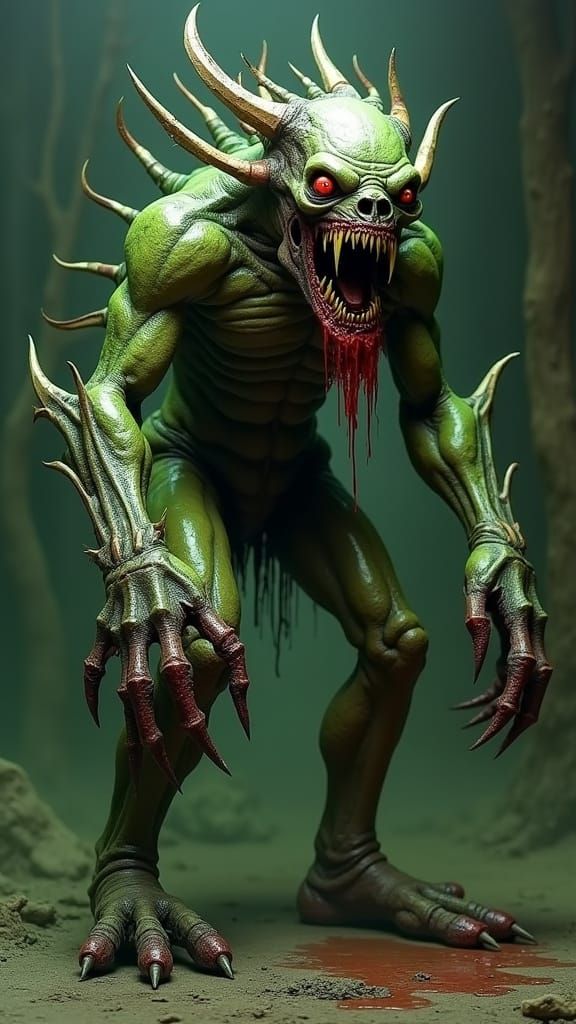 Grotesque Zombie Monster with Poison Claws - Gothic Horror A...