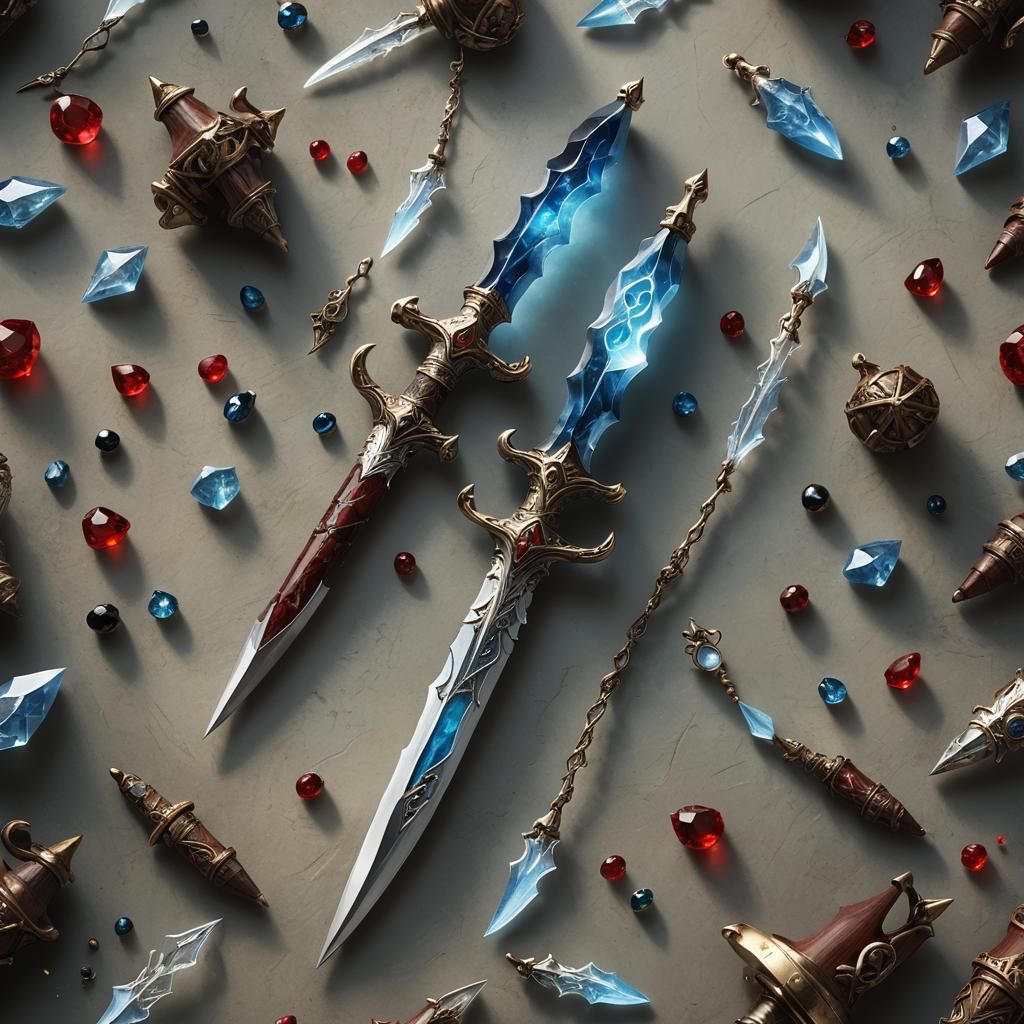 Ethereal Elven Daggers with Crimson Inlays