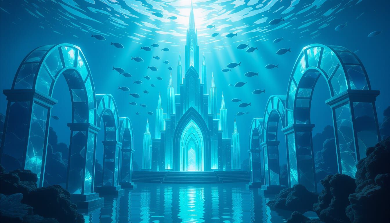 Majestic Underwater City of Sea Glass