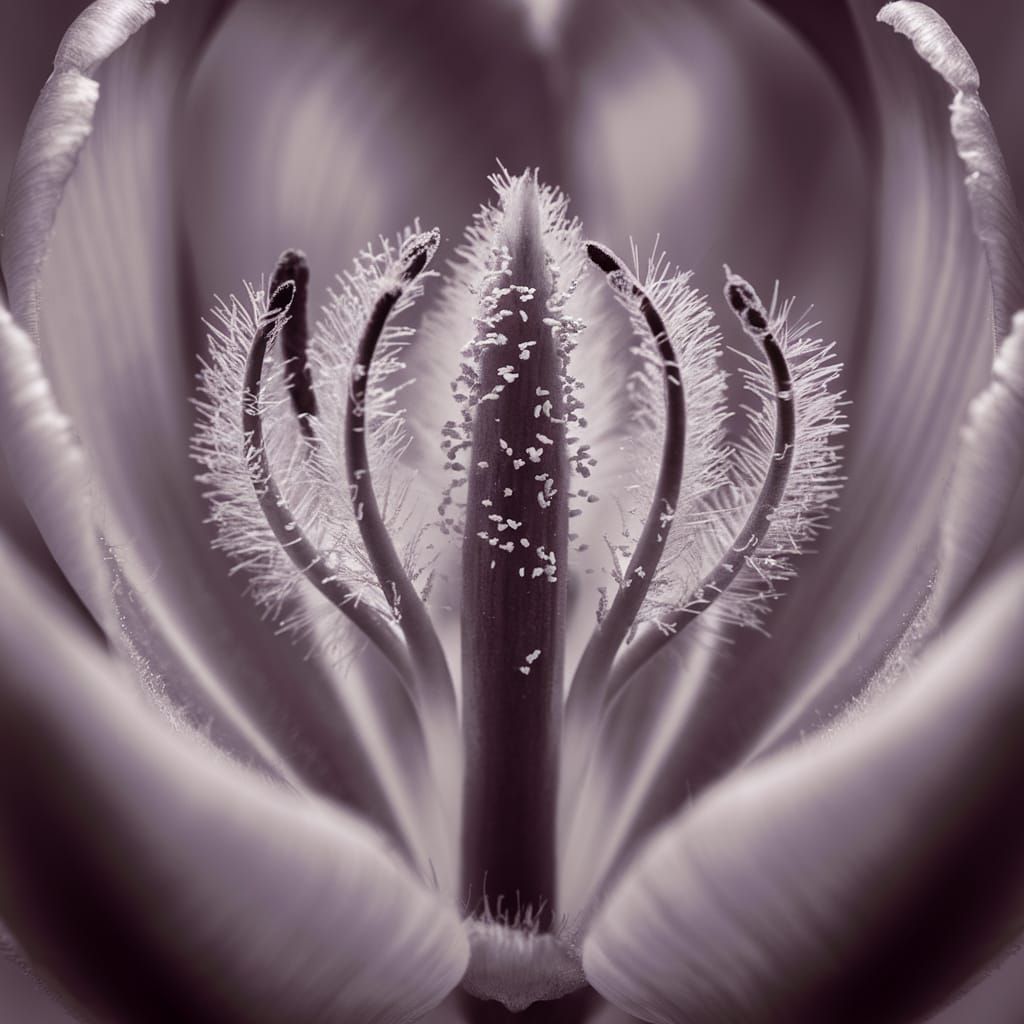 Macro Photo of Tulip Stamen with Fine Details