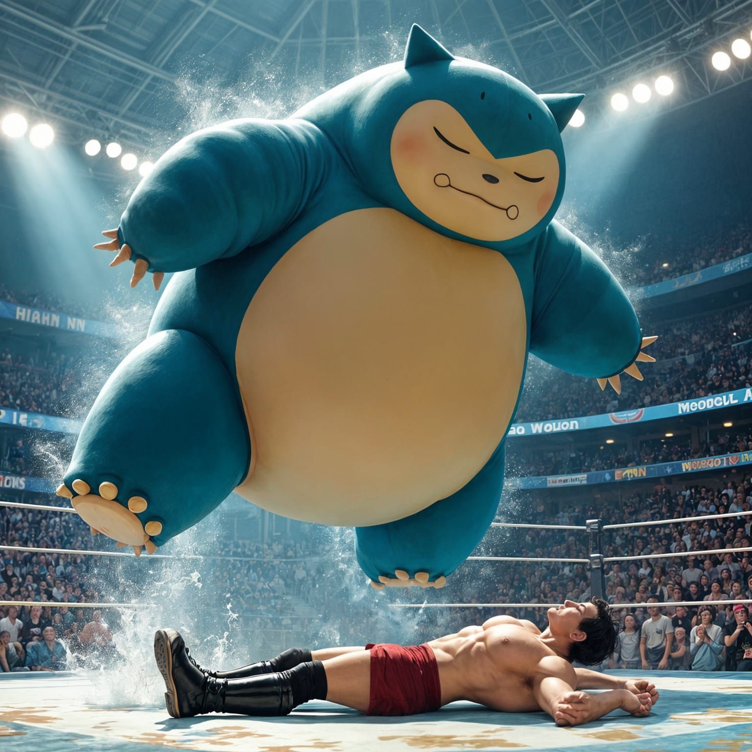 Snorlax Off The Top Rope!!!