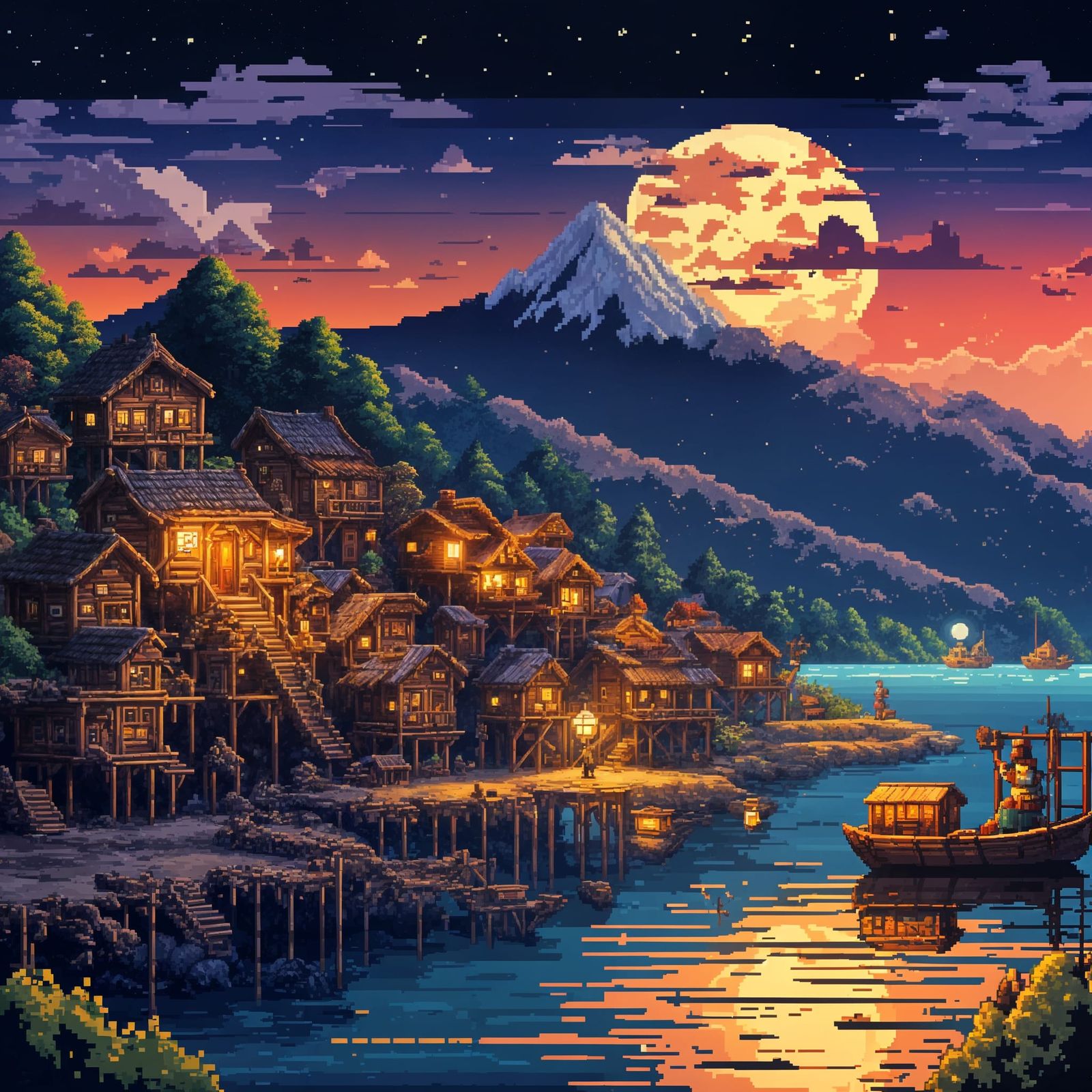 Pixel Art - Fishing Village