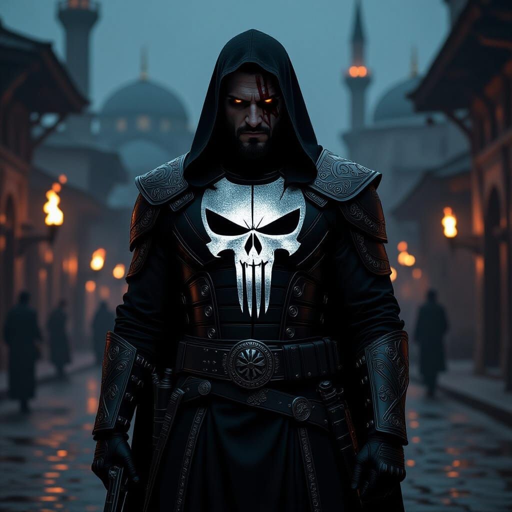 The Punisher as Ottoman Warrior in Cinematic Style