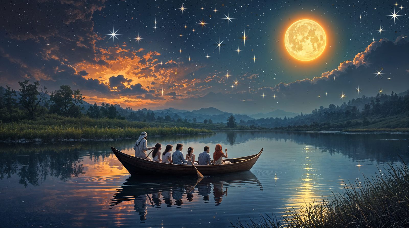 Serene Twilight Scene with Celestial Wonder