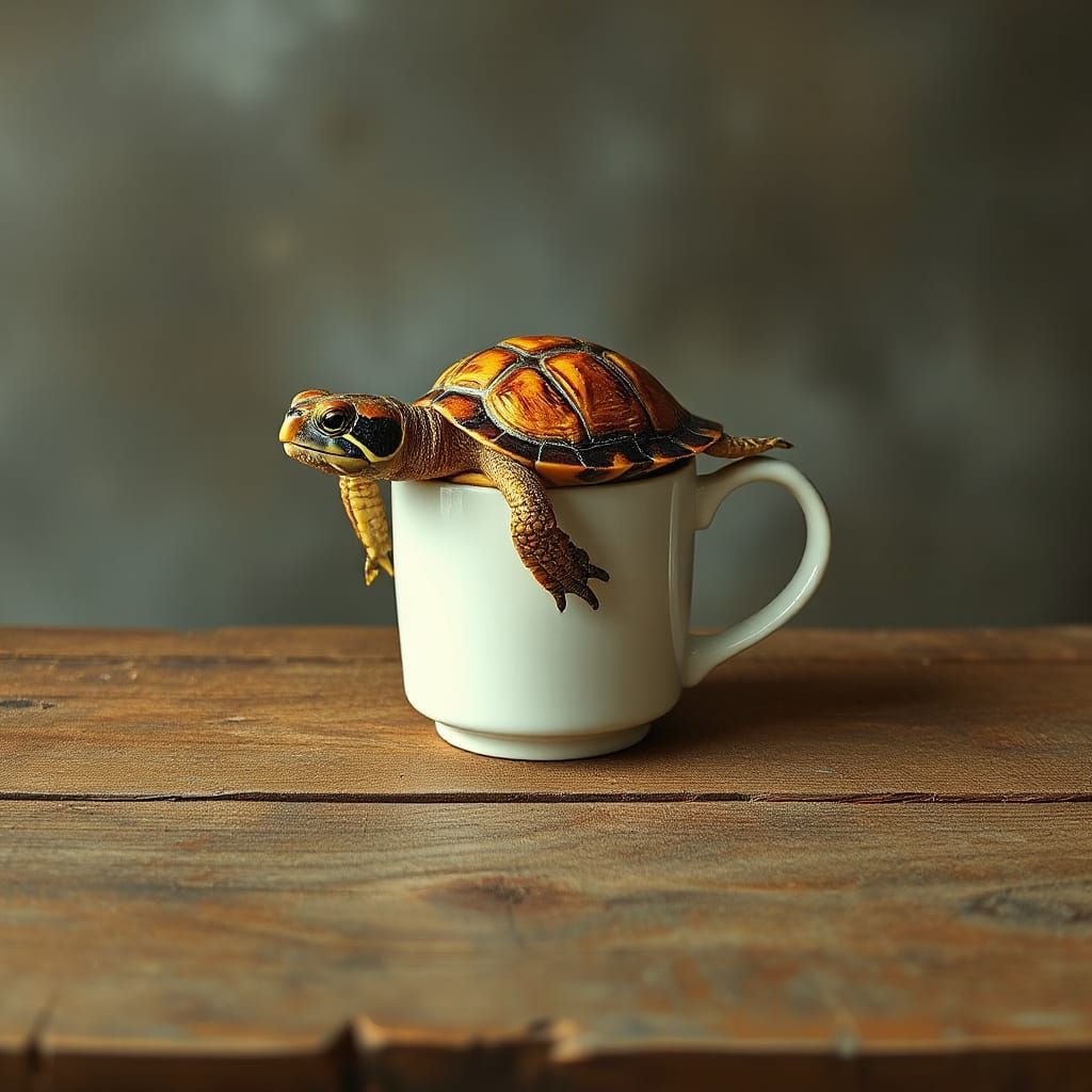 Surreal Turtle Coffee Mug in Dali Style