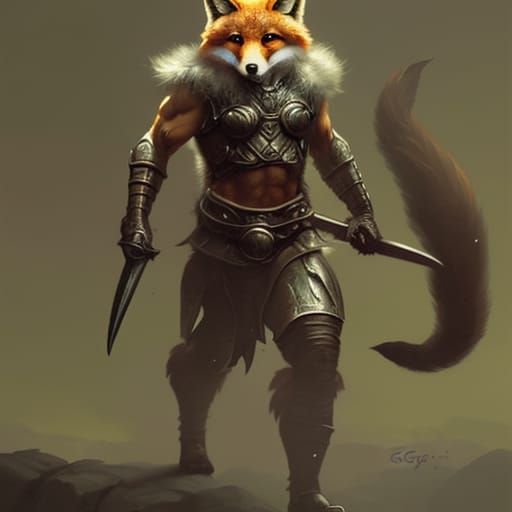 Armored Anthropomorphic Fox Concept Art