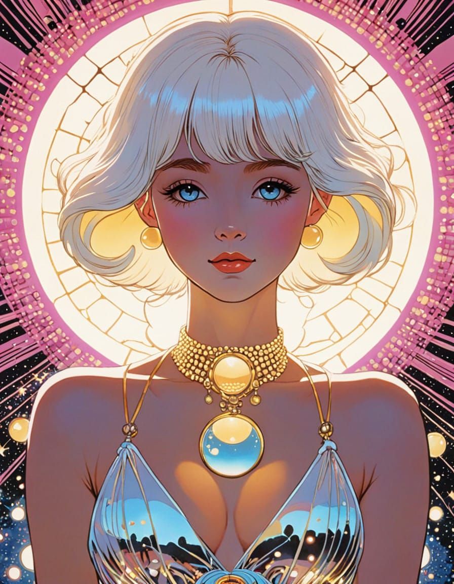 contrasting, early 1970s, starched