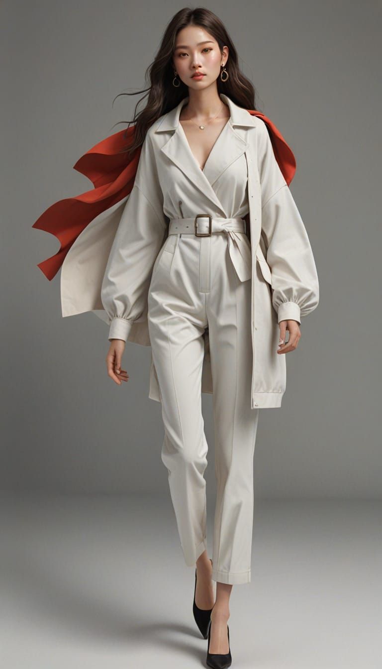 Photorealistic Asian Supermodel Portrait