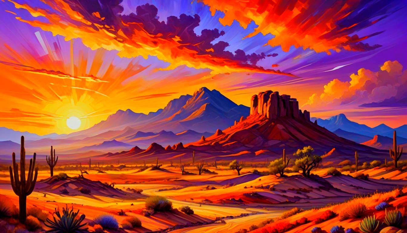 Surrealism in the style of Salvador Dali, Cezanne, and Leoni...