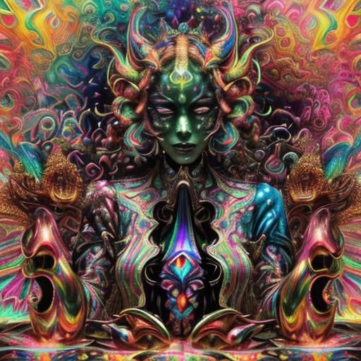 Psychedelic Surreal Cornucopia in 3D