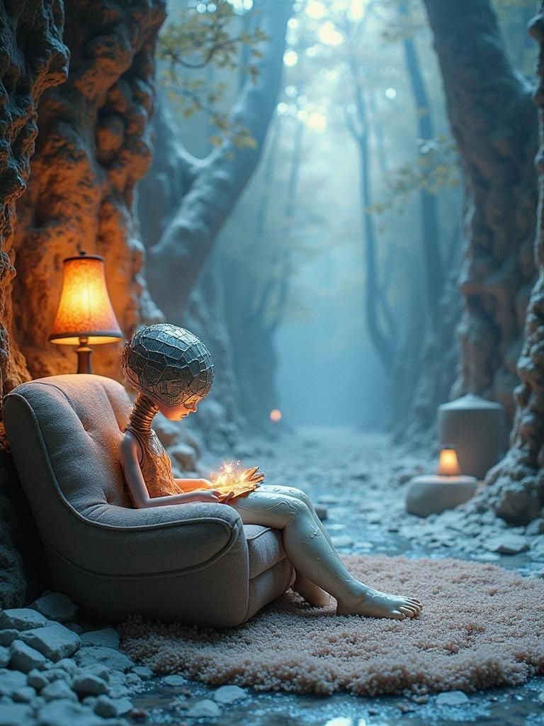 Whimsical Humanoid Figures in Glitchcore Style