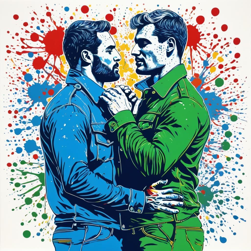 Bold Pop Art: Masculine Lovers in Tricolor