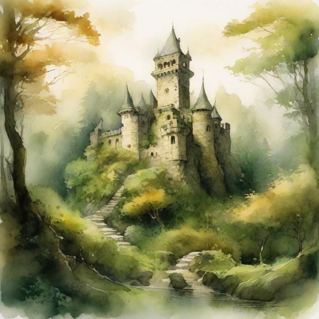 Ancient Castle Hides in Enchanted Forest Mist