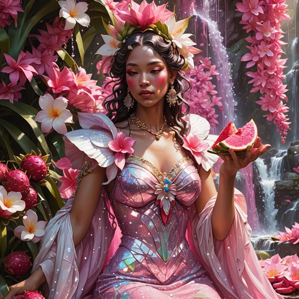 Glittering Goddess in Iridescent Couture Portrait