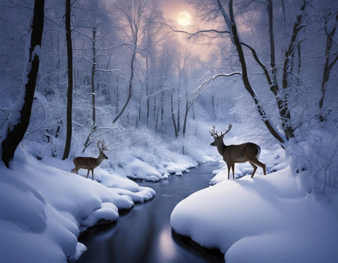 Moonlit WInter Forest