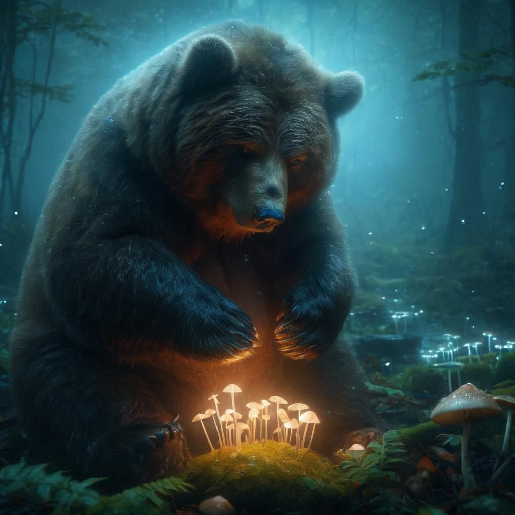 Comforting Kodiak Bear Sending Healing Vibes