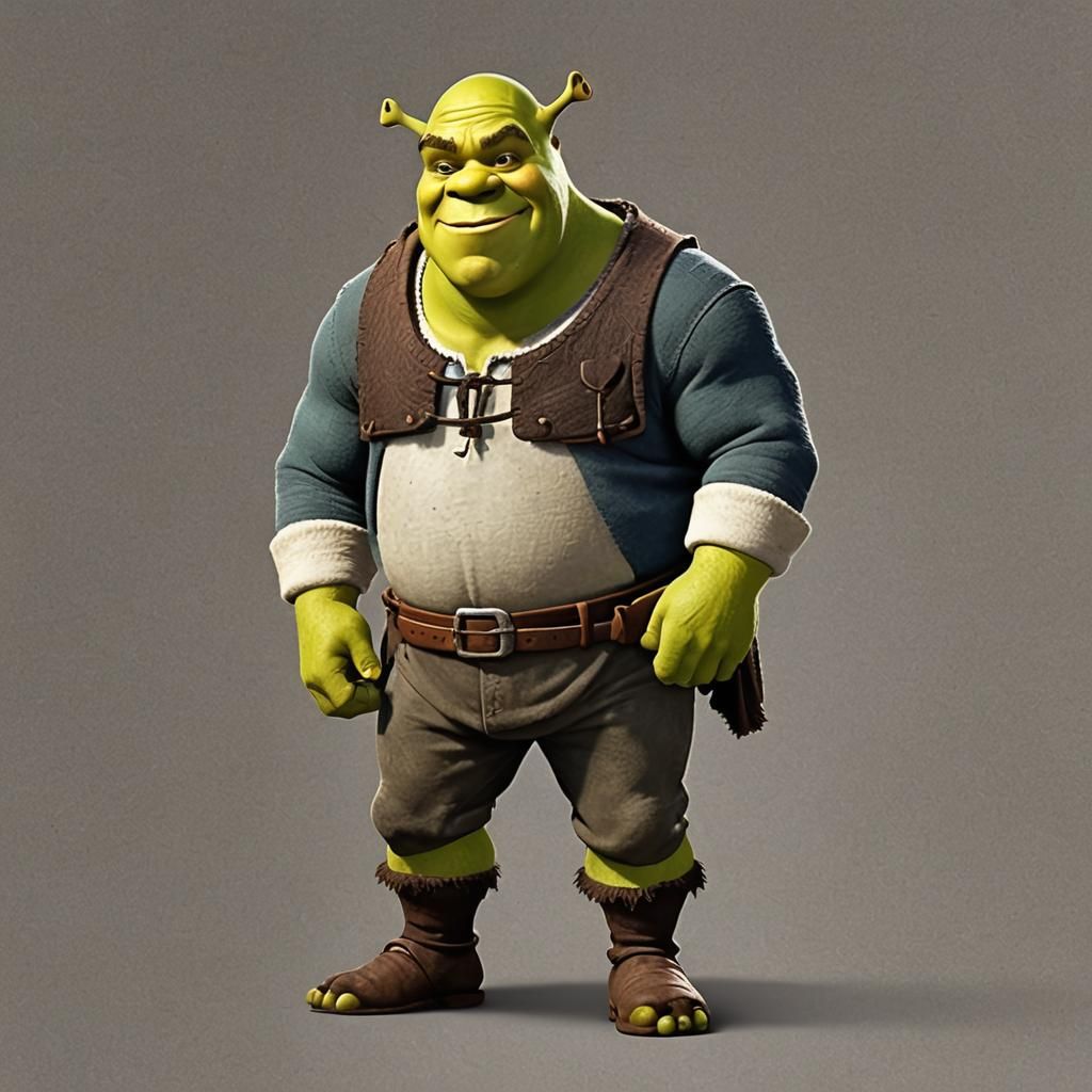 Shrek with Exaggerated Proportions