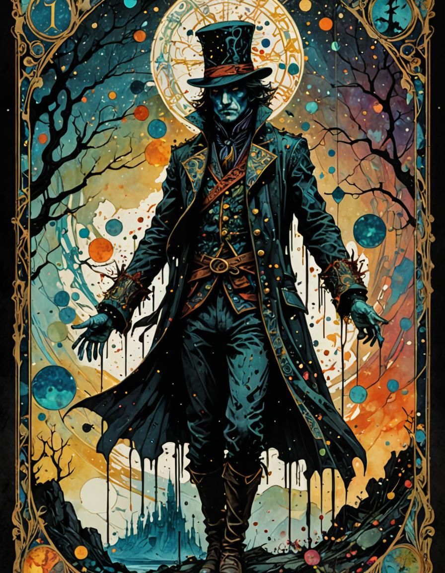 Psychedelic Tarot: The Hanged Man in Impasto Style