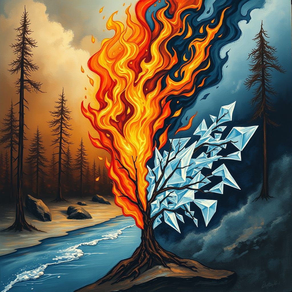 Fire and Ice: Nature's Opposites in Indie Art Style