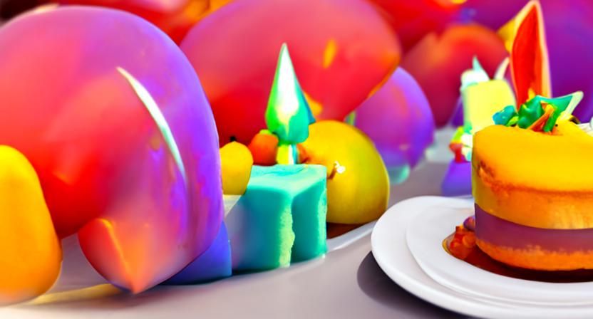 Delicious Mango Birthday Cake with Confetti, 8K
