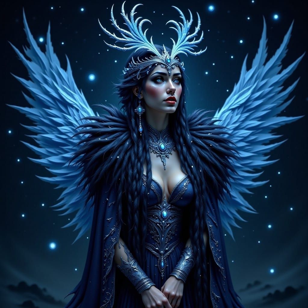 Mystic Enchantress of the Night in Ethereal Fantasy Art