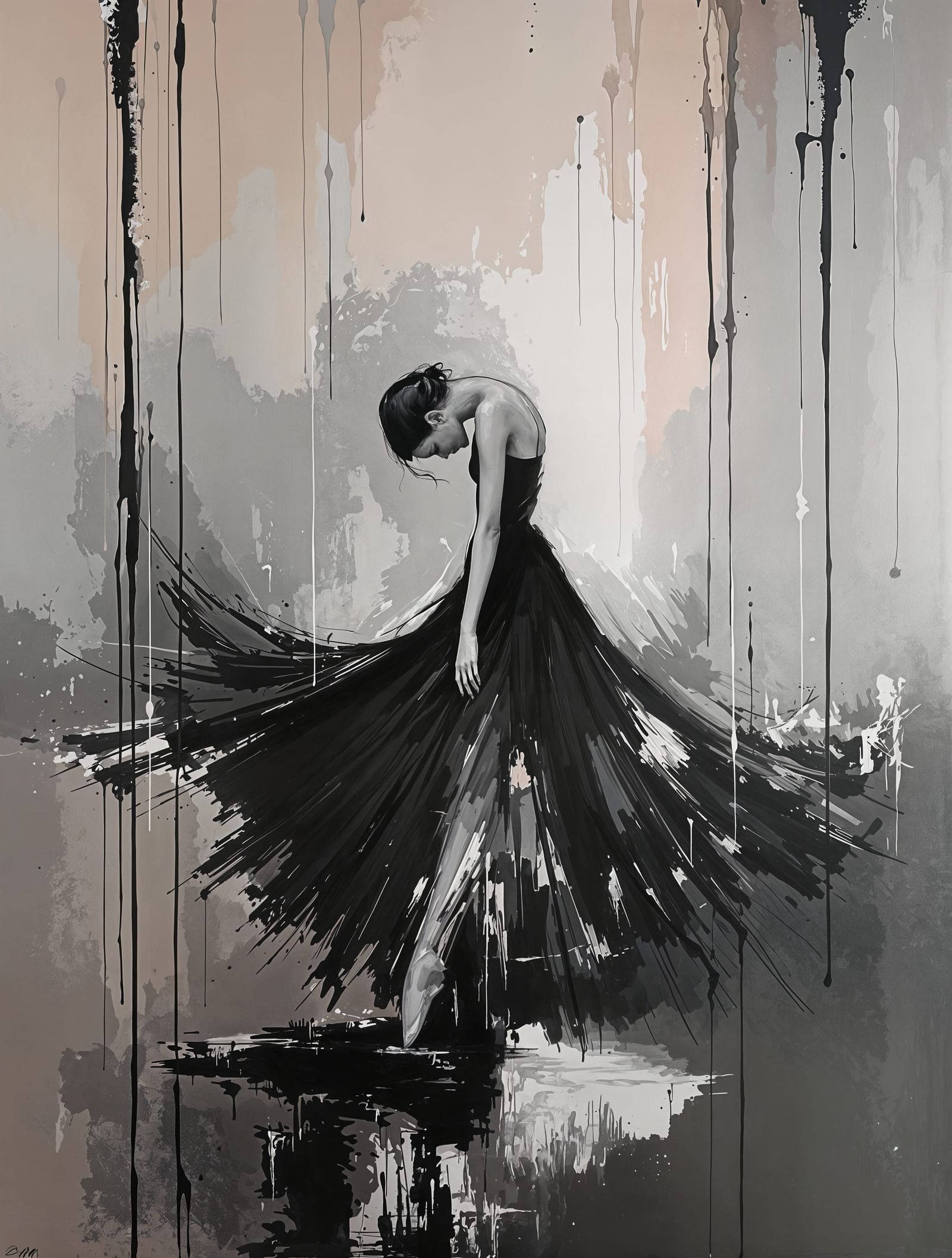 Muted Elegance in Dusky Rose Impressionism