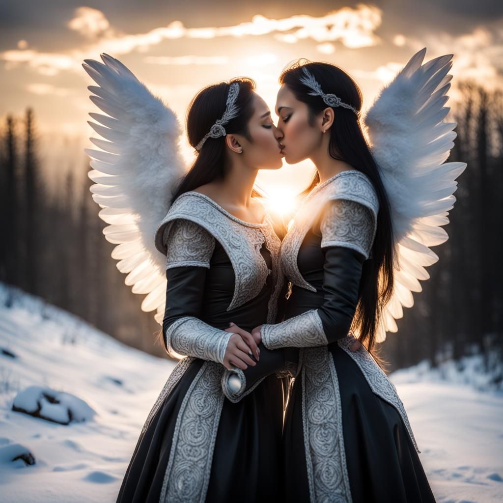 Winter Kiss: Obsidian Amazons in Divine Light