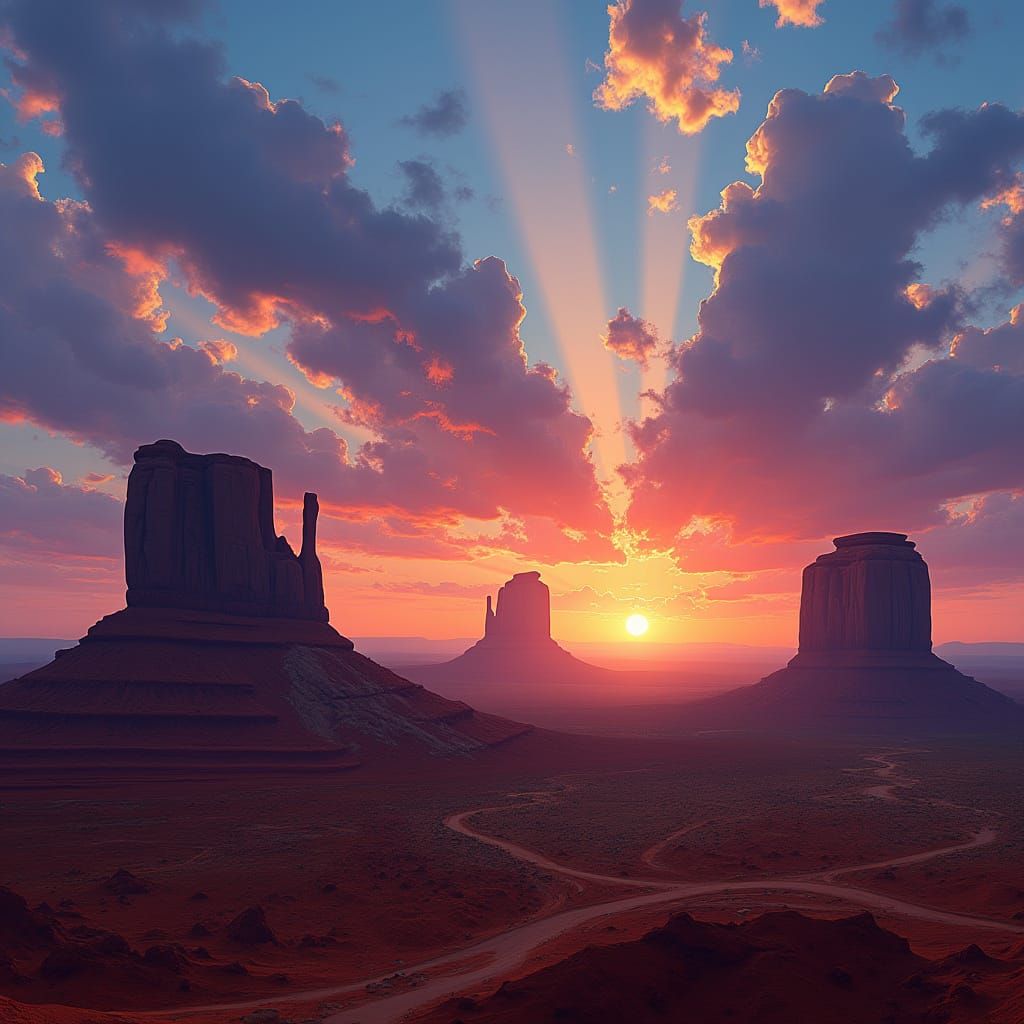 Monument Valley Sunset Digital Matte Painting