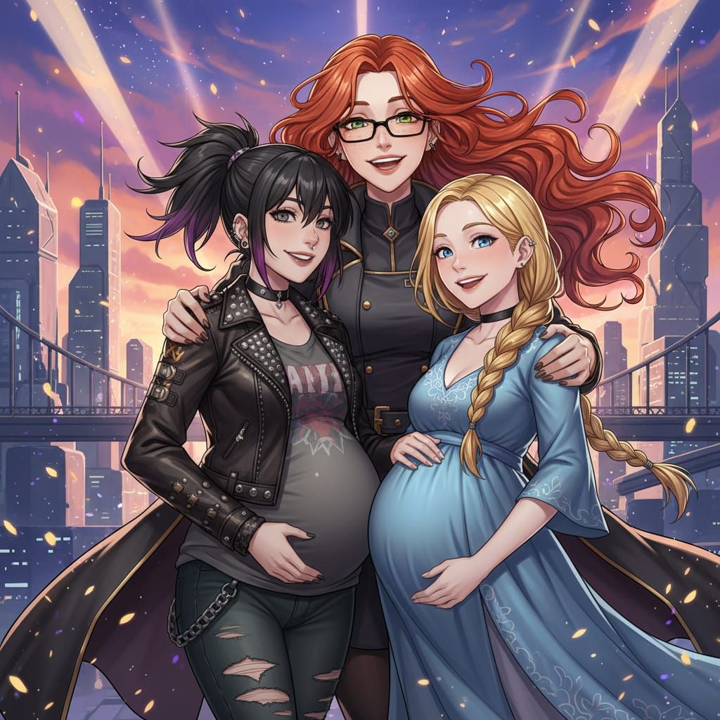 Loving Embrace: A Family's Joyful Anticipation