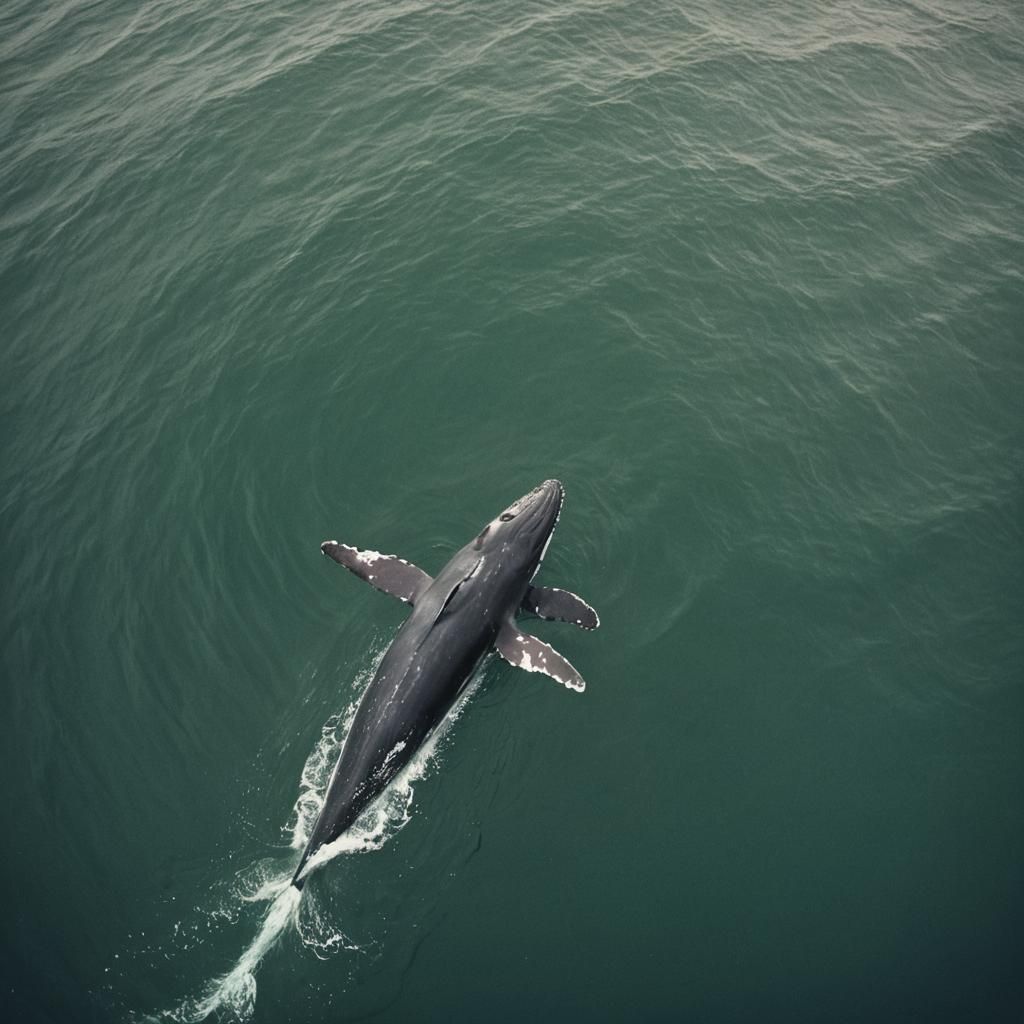 One-Finned Whale in Dramatic Cinematic Style