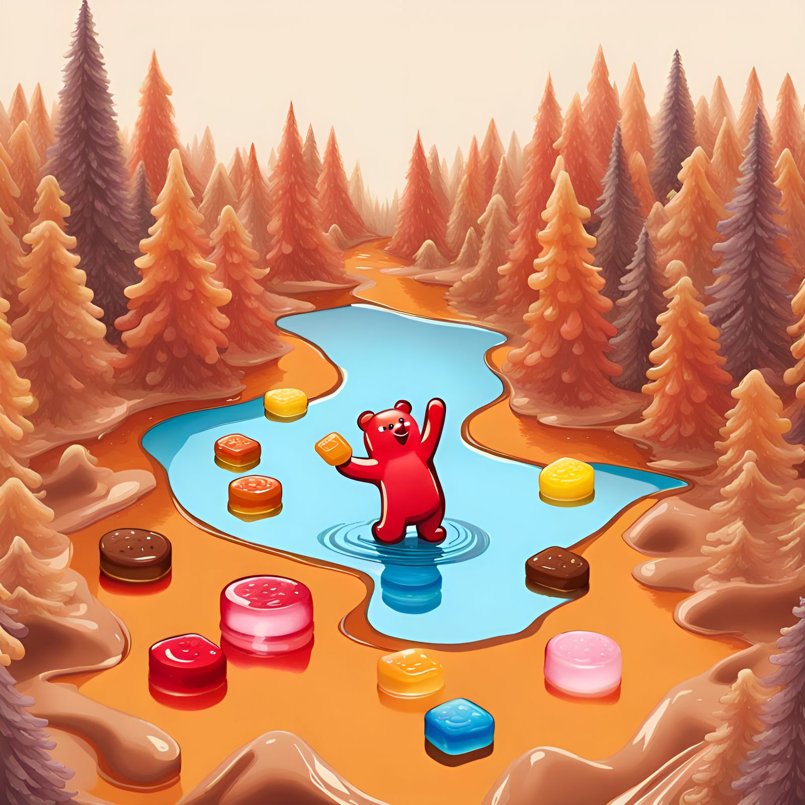 Gummy Bear Fishing in a Candy Wonderland