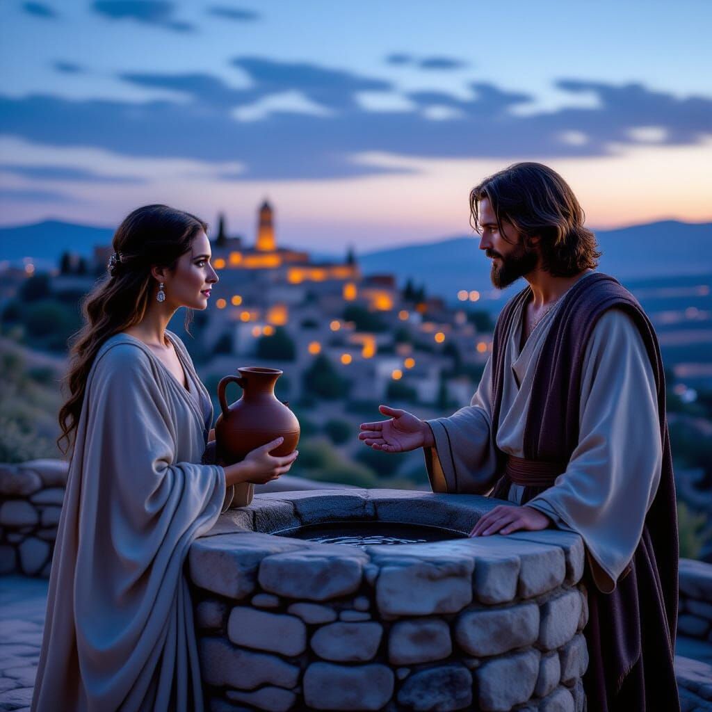 Jesus and Woman at Well: Cinematic Masterpiece