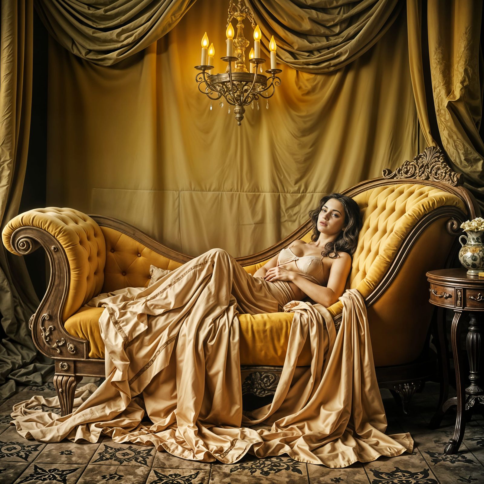 Elegant Boudoir Scene in Soft Focus