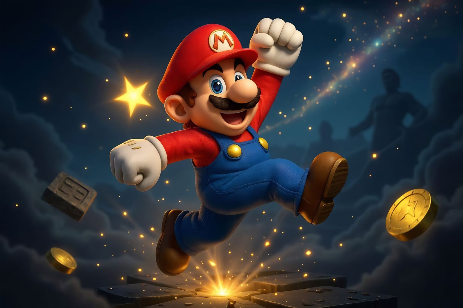 Heroic Italian Adventurer in Crimson and Blue