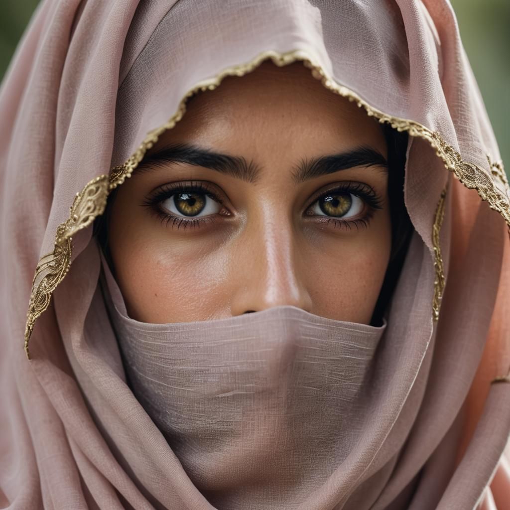 Lebanese Woman in Niqab: Contemporary Portrait Photography