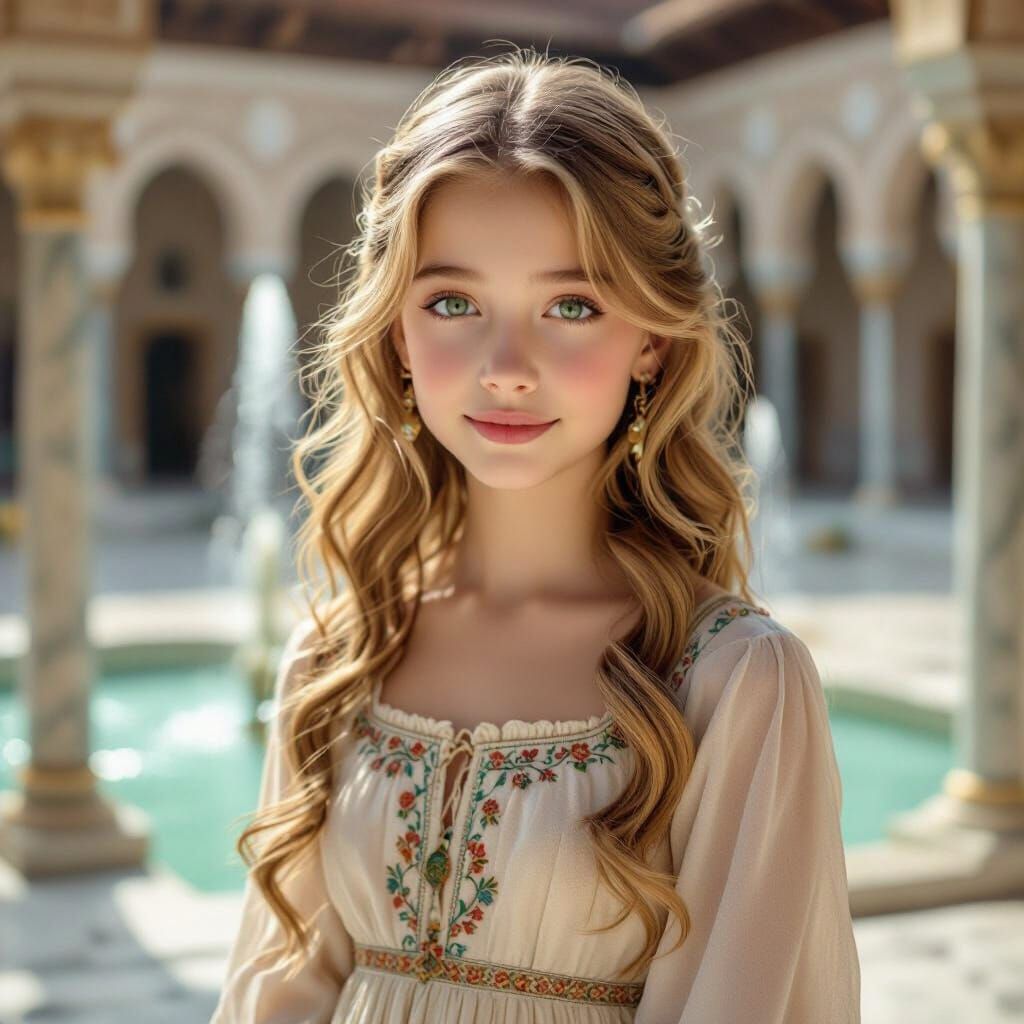 Realistic Portrait of a Girl in Ottoman Dress