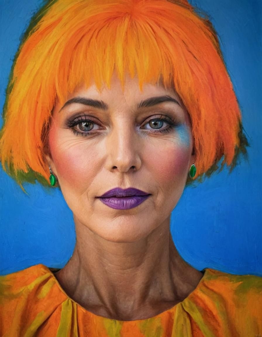 Elegant Lady Portrait in Impasto Painting Style