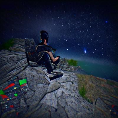 Contemplative Figure Gazing at Night Sky in 8K