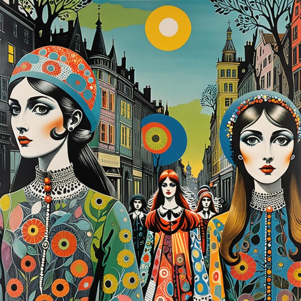 Swedish Girls Strolling in Surreal Bohemian Style