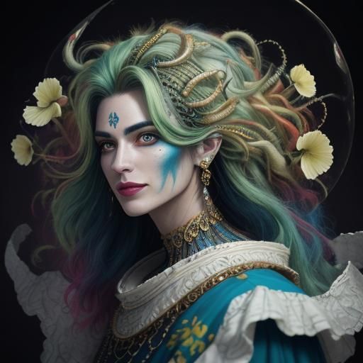 Vivid Woman's Portrait in CGI Style